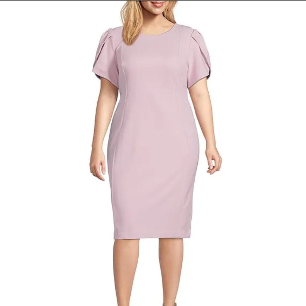 Calvin Klein Tulip Sleeve Dress Mauve